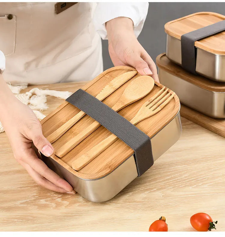 Wooden Lid Lunch Box