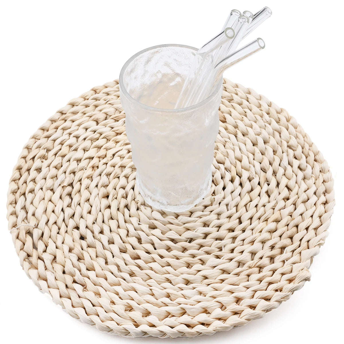 High Borosilicate Glass Straw Set – Reusable Eco-Friendly Straws with Brush