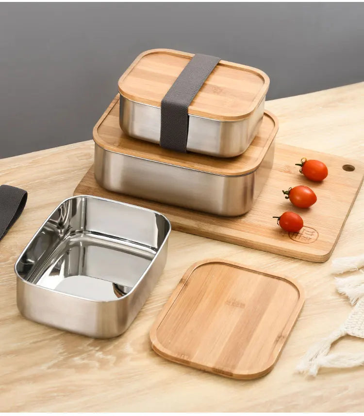 Wooden Lid Lunch Box