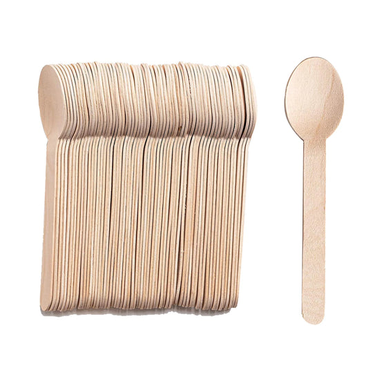 100pcs Disposable Wooden Spoons, Knives & Forks