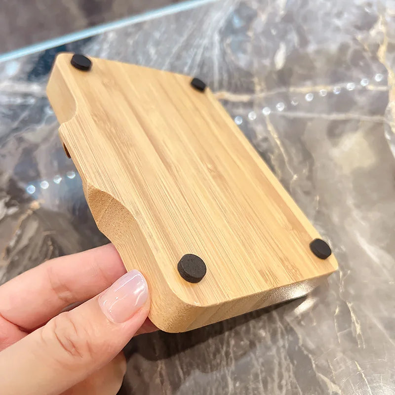 Bamboo Soap Dish Tray – Self-Draining Wooden Bar Soap Holder