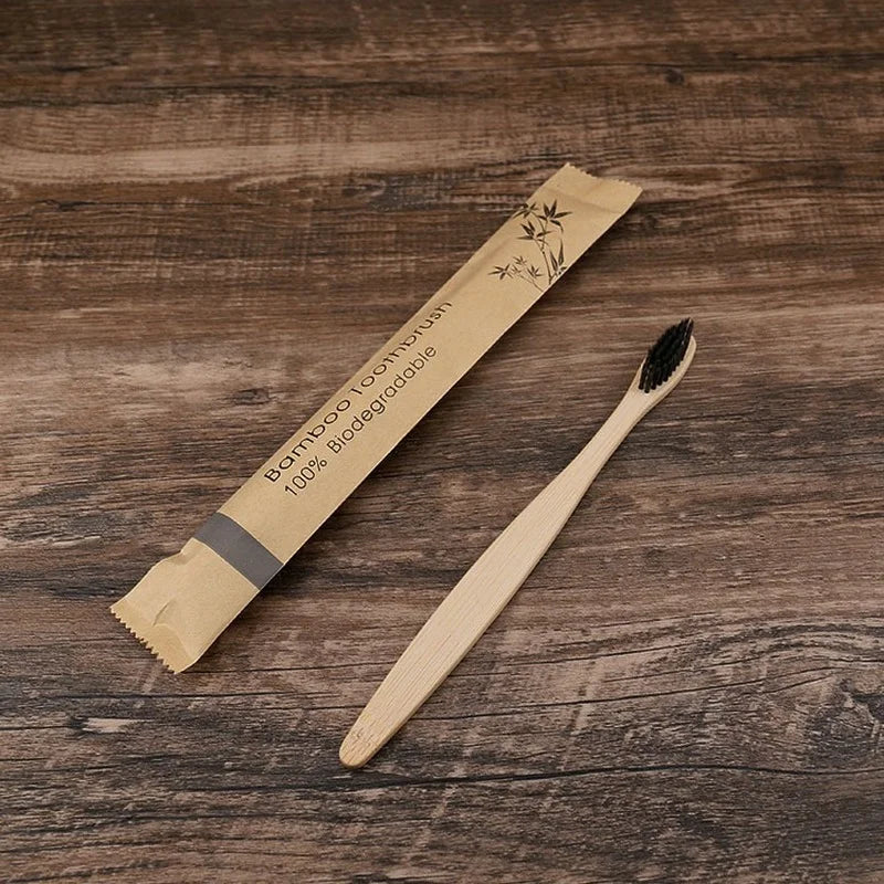 10PCS Bamboo Toothbrush Set