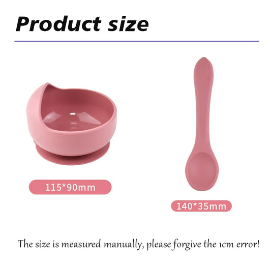 Silicone Baby Snail Bowl with Sucker & Spoon Feeding Set