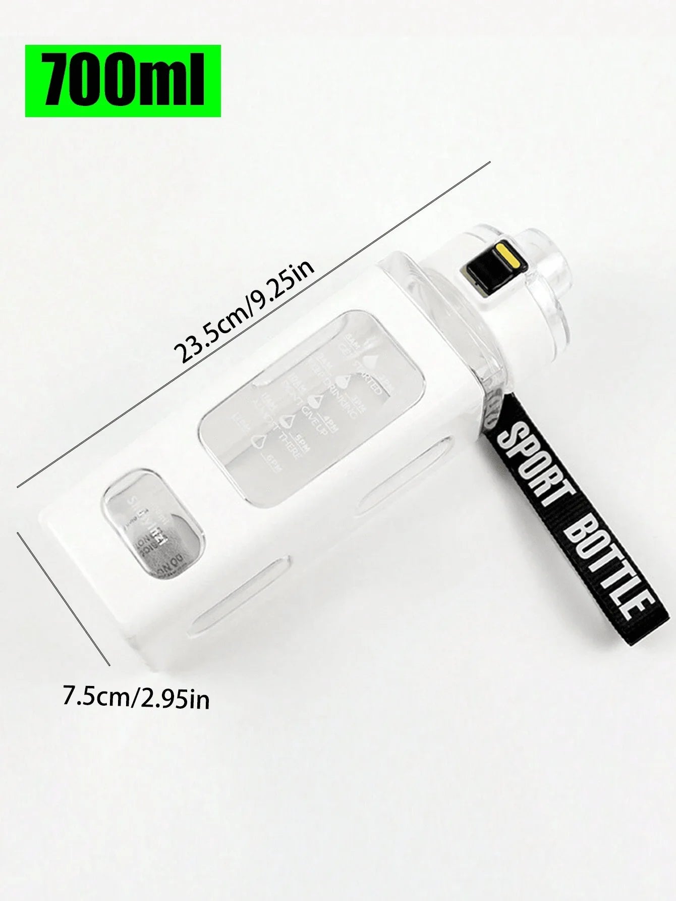 700ml White Sports Water Bottle with Sippy Lid