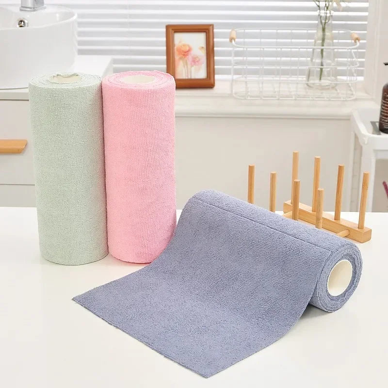 Reusable Microfiber Cleaning Wipe Roll – 20 Sheets