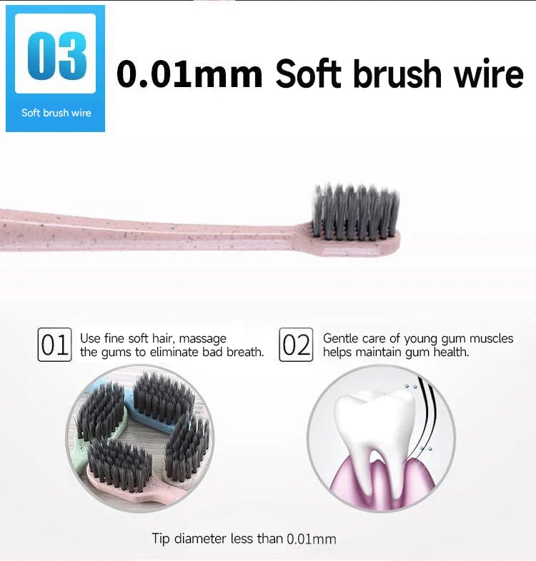 10-Pack Eco-Friendly Biodegradable Toothbrushes