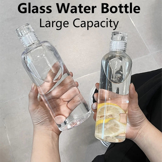 Large Capacity Glass Water Bottle with Time Marker