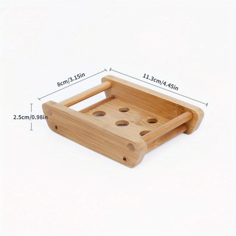 Oval Bamboo Soap Dish – Wooden Bar Soap Holder for Bathroom & Kitchen