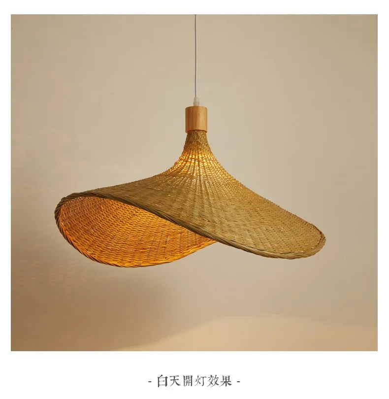 Bamboo Rattan Pendant Light – Handwoven Hanging Ceiling Lamp