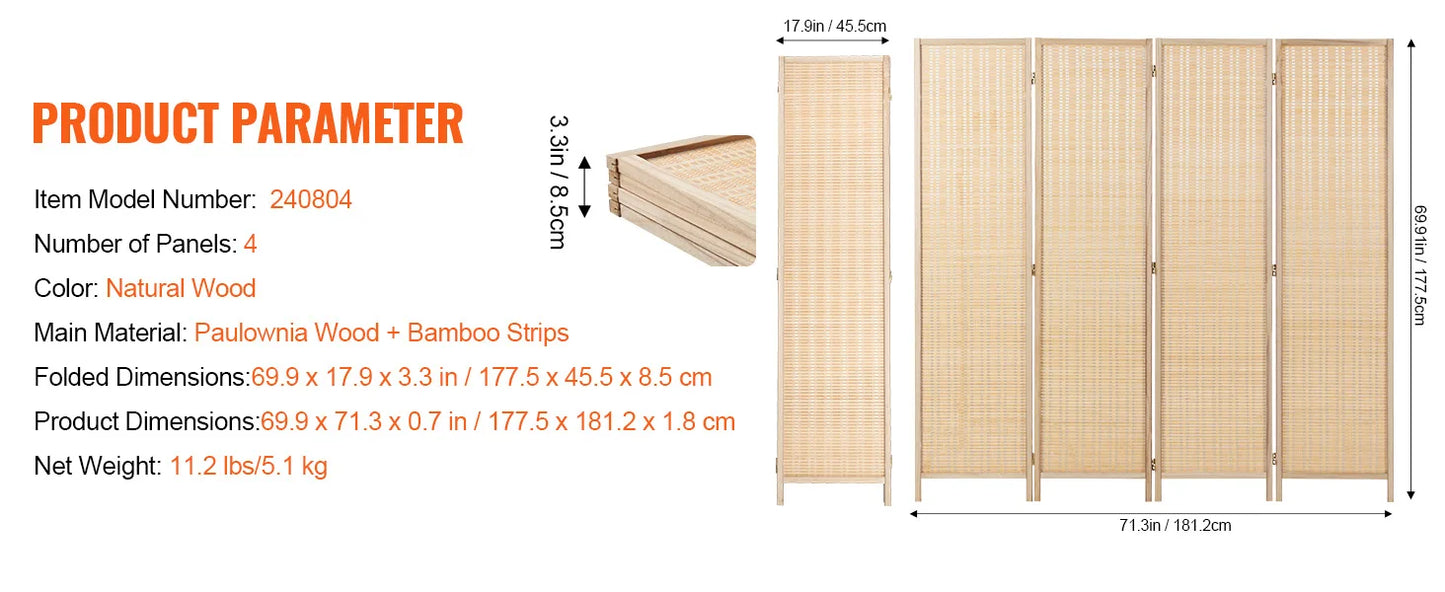 SucceBuy Folding Room Divider