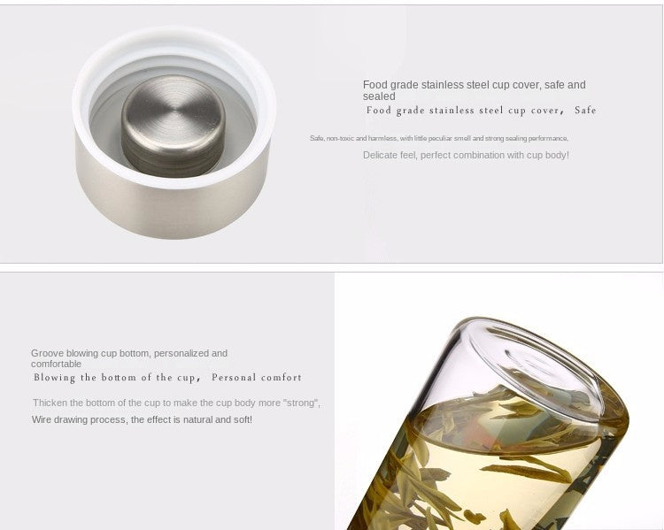 550ml Shatterproof Travel Glass Water Bottle