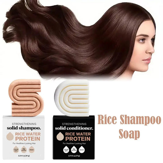 Rice Shampoo Bar – Natural Hair Soap for Scalp Massage & Repair