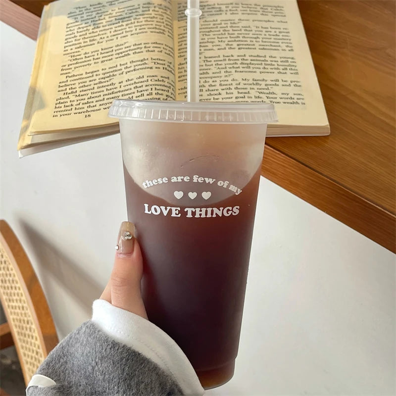 Kawaii Reusable Tumbler with Straw Lid