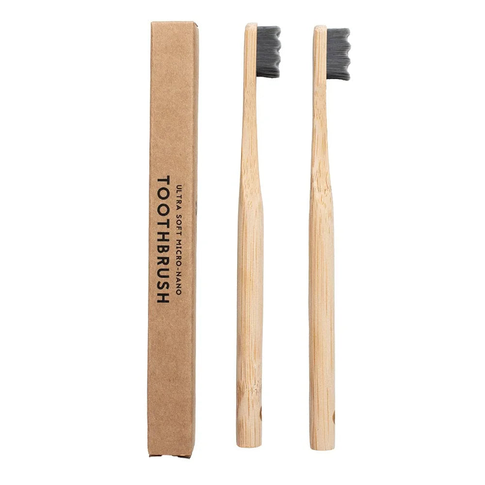 4-Pack Bamboo Toothbrush – Biodegradable with 20,000 Micro-Nano Soft Bristles
