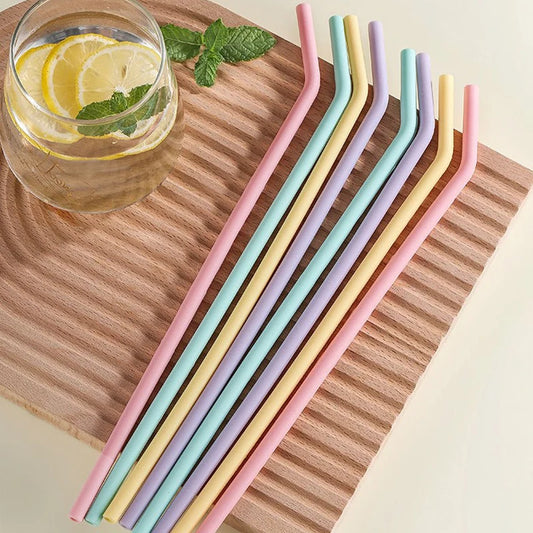 4-Pack Colorful Silicone Straws