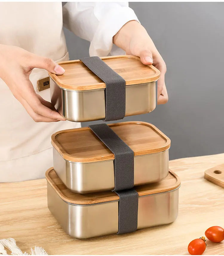 Wooden Lid Lunch Box