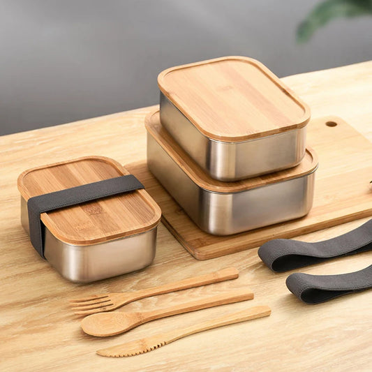 Wooden Lid Lunch Box