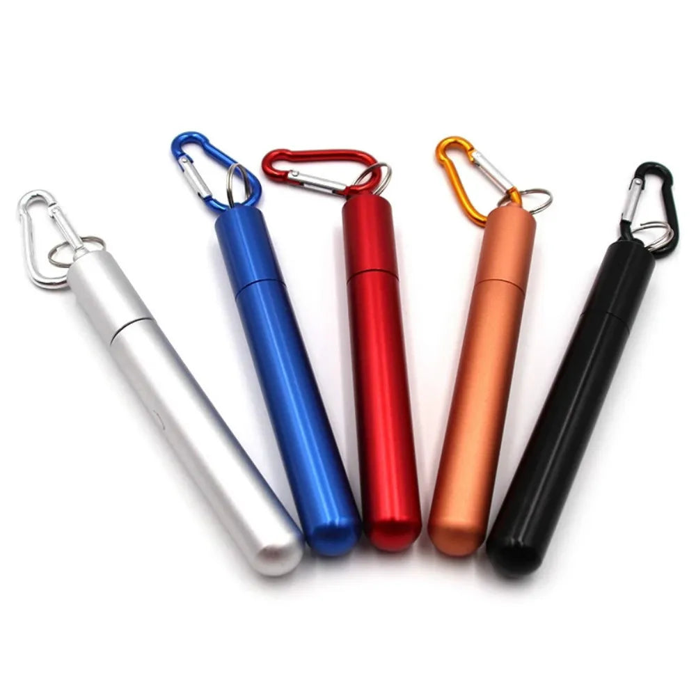 Reusable Telescopic Stainless Steel Straw Set – Portable with Cleaning Brush & Case