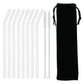 High Borosilicate Glass Straw Set – Reusable Eco-Friendly Straws with Brush