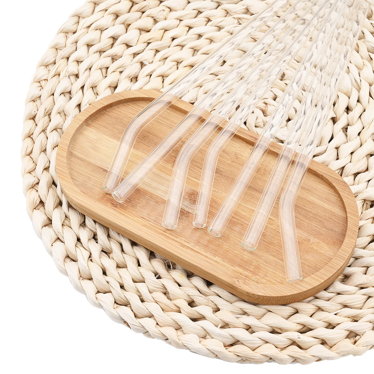 High Borosilicate Glass Straw Set – Reusable Eco-Friendly Straws with Brush
