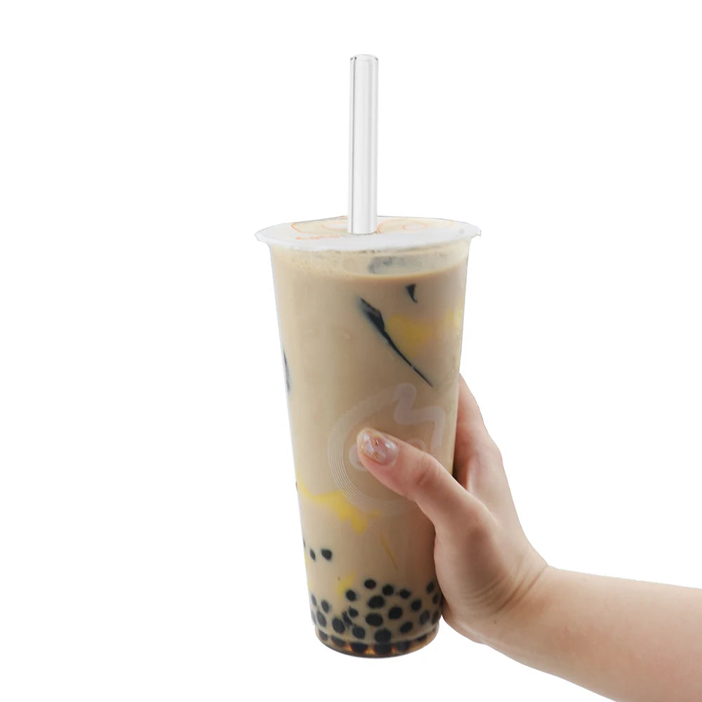 High Borosilicate Glass Straw Set – Reusable Eco-Friendly Straws with Brush