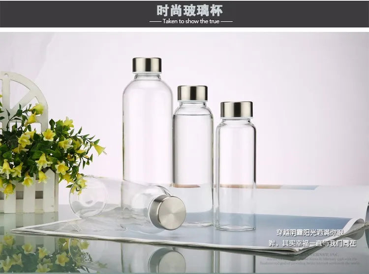 550ml Shatterproof Travel Glass Water Bottle