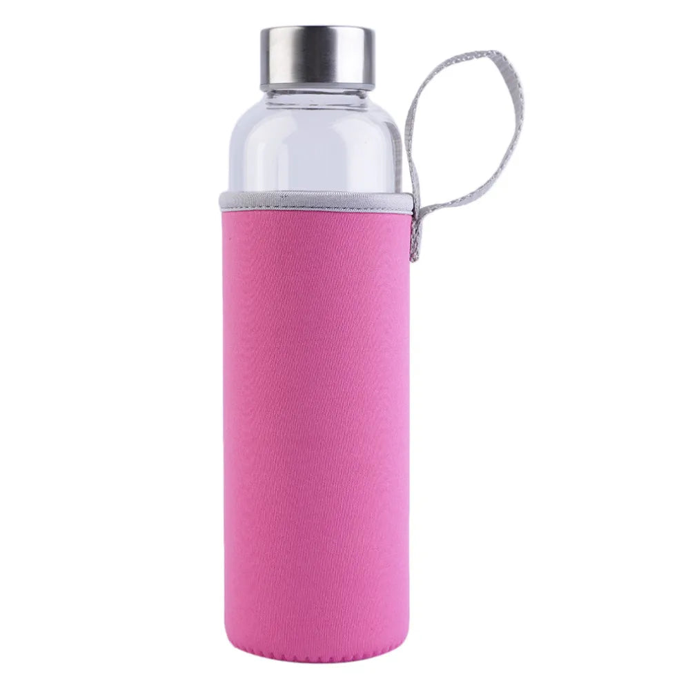 550ml Shatterproof Travel Glass Water Bottle