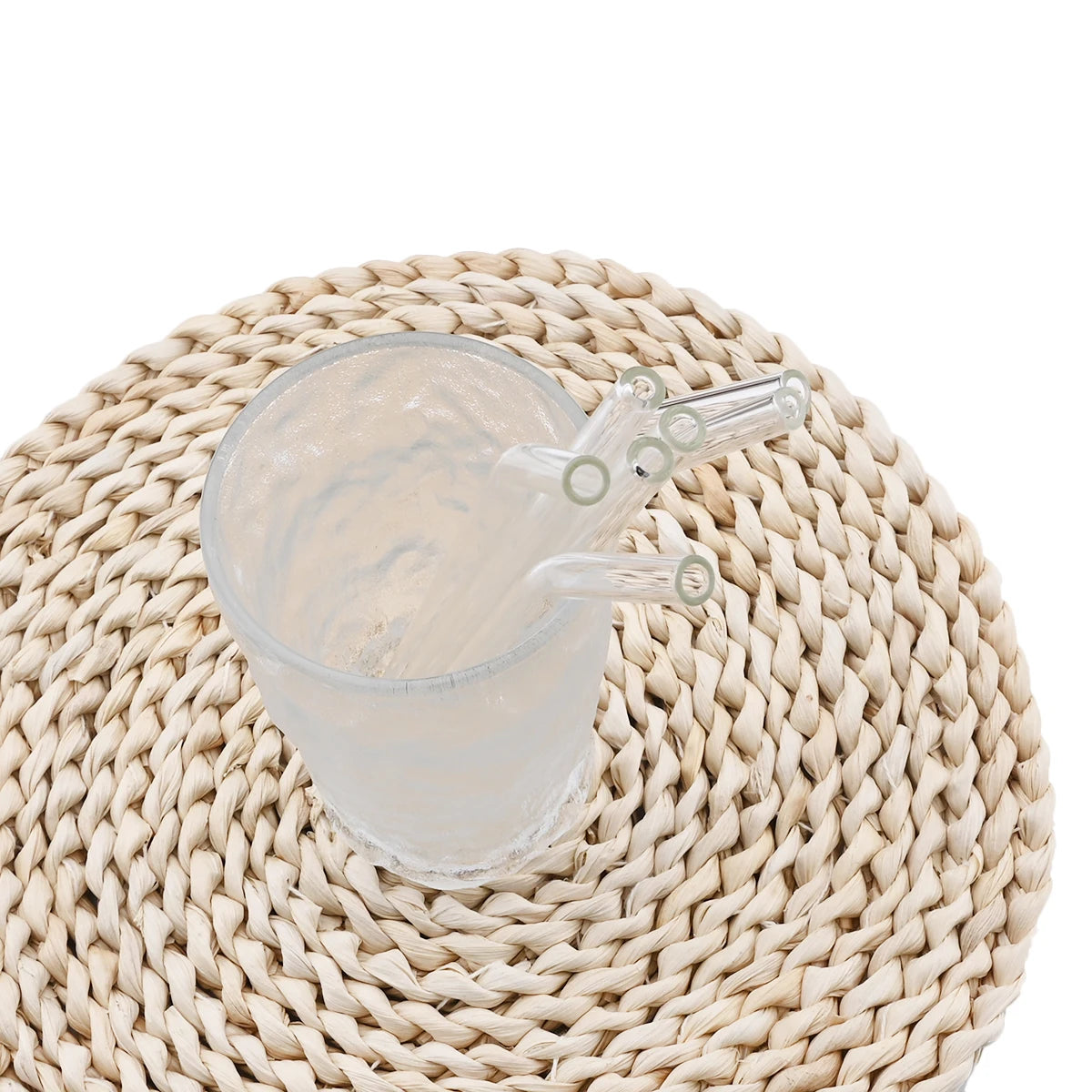 High Borosilicate Glass Straw Set – Reusable Eco-Friendly Straws with Brush