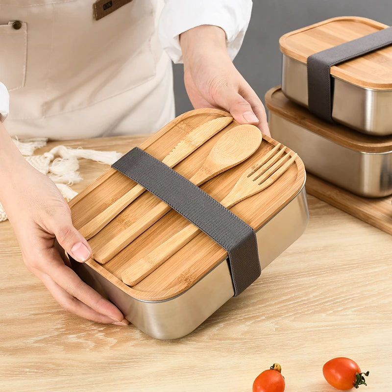 Wooden Lid Lunch Box