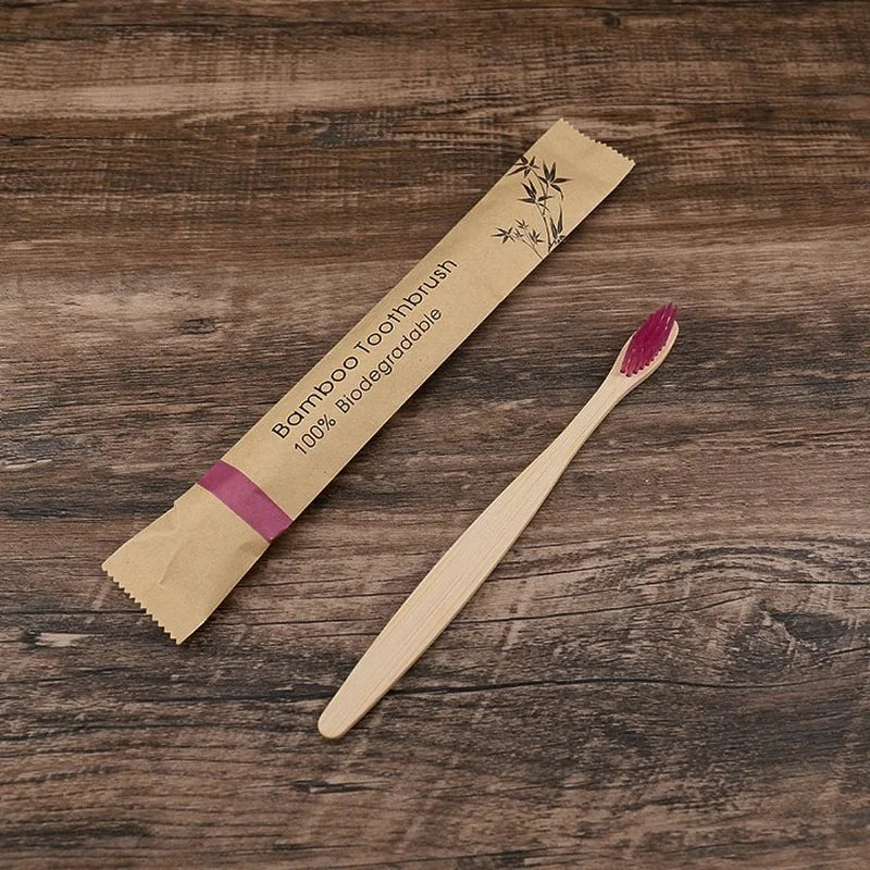 10PCS Bamboo Toothbrush Set