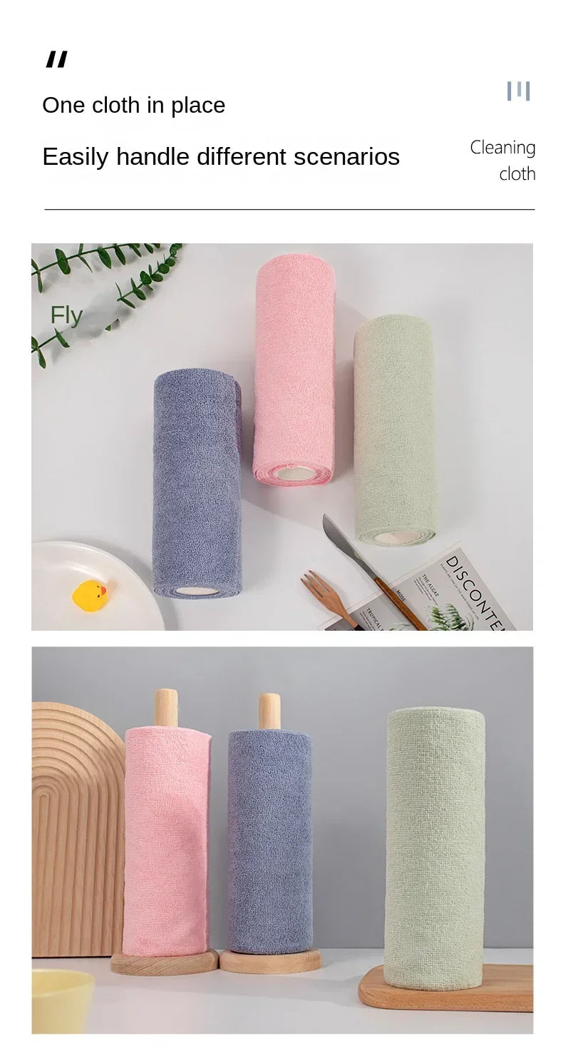 Reusable Microfiber Cleaning Wipe Roll – 20 Sheets