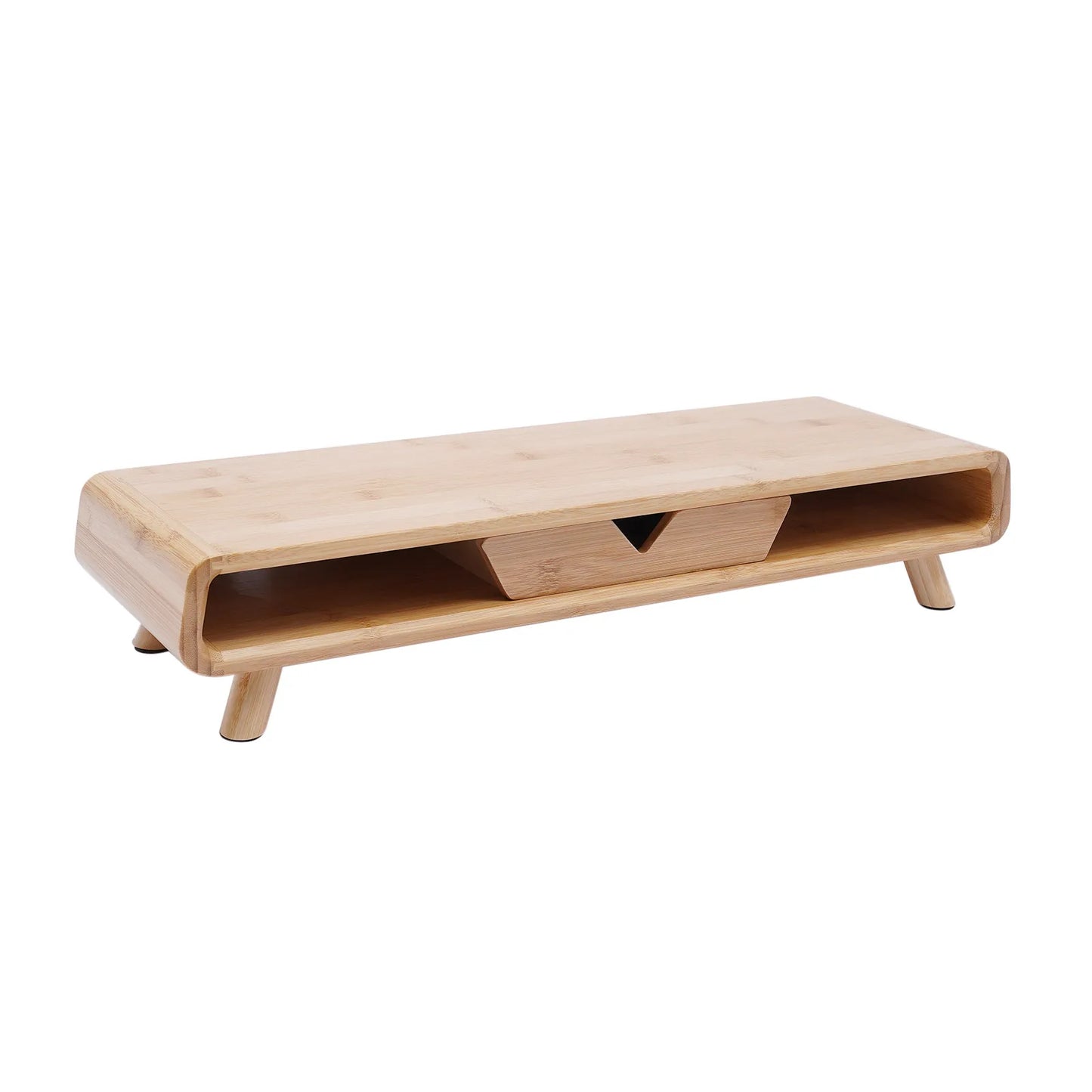 Bamboo Monitor Stand Riser with Drawer