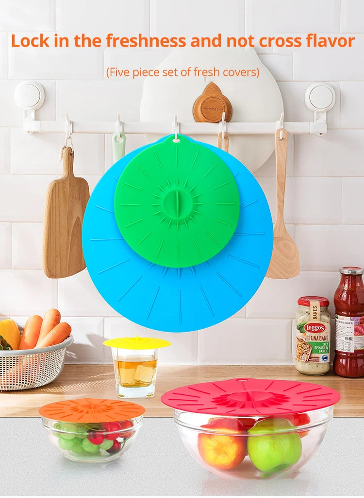 5pcs Eco-Friendly Reusable Food Storage Covers