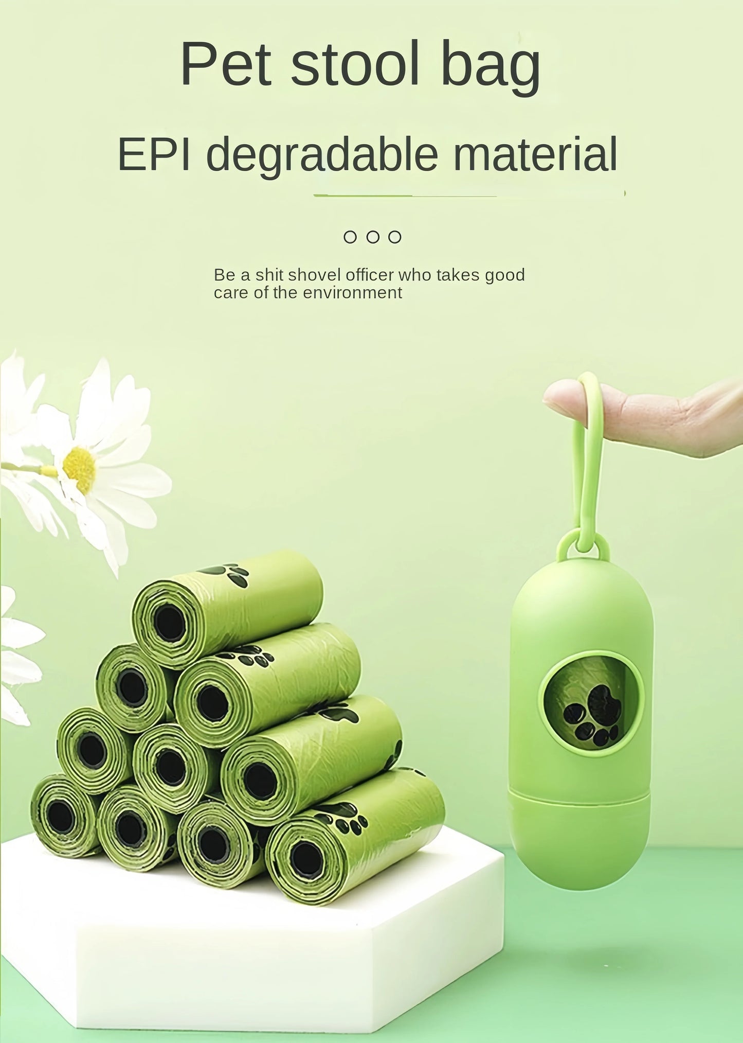 EPI Biodegradable Dog Poop Bags – Eco-Friendly Waste Bags with Dispenser