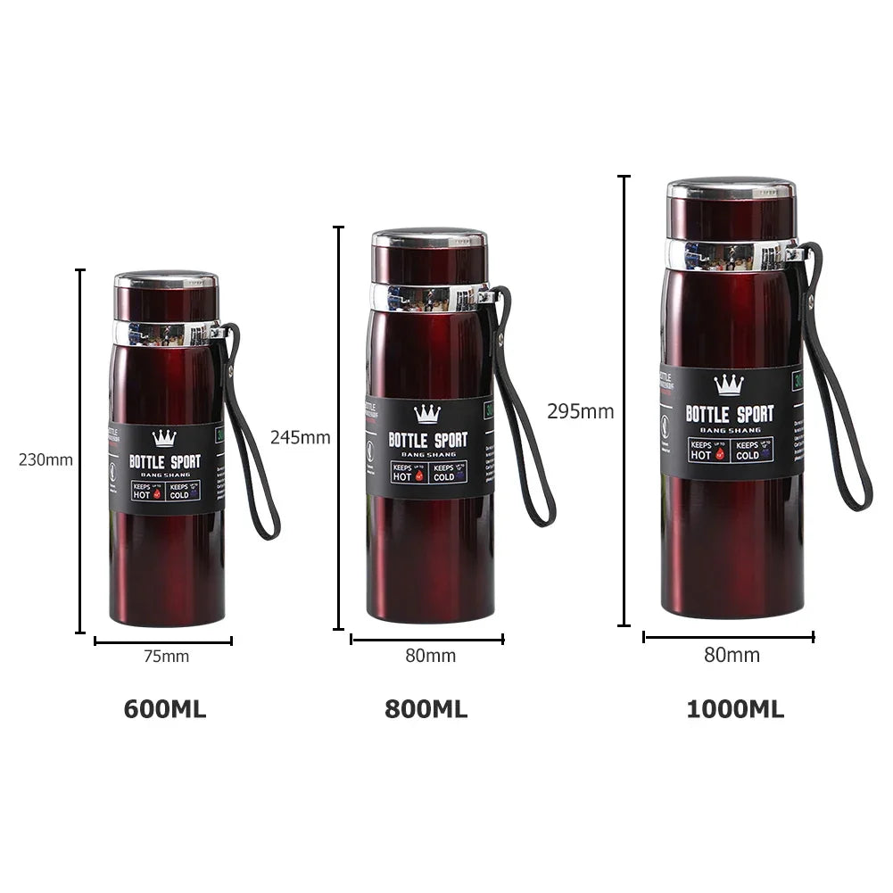 1000ml Thermal Water Bottle – Double Wall Stainless Steel Vacuum Flask, Leak-Proof