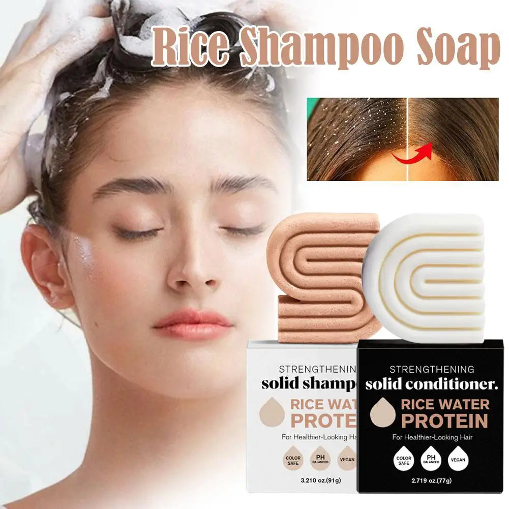Rice Shampoo Bar – Natural Hair Soap for Scalp Massage & Repair