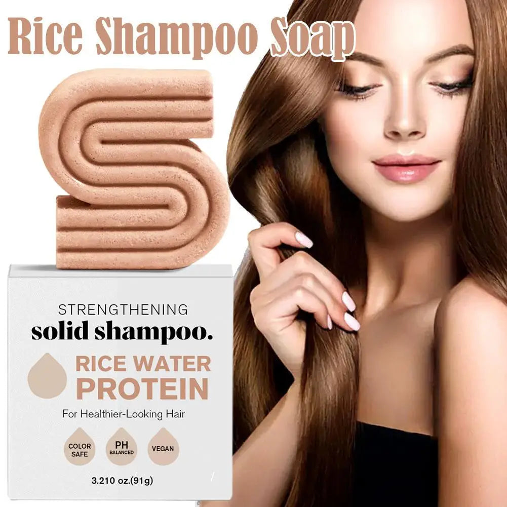 Rice Shampoo Bar – Natural Hair Soap for Scalp Massage & Repair