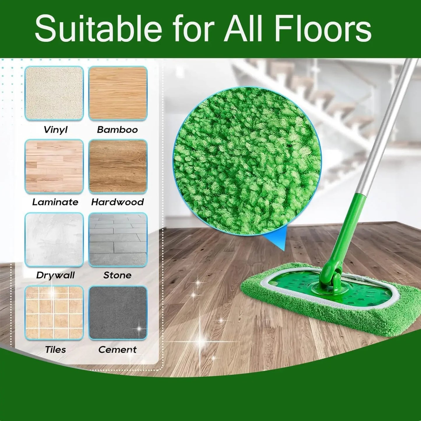Reusable Microfiber Mop Pads