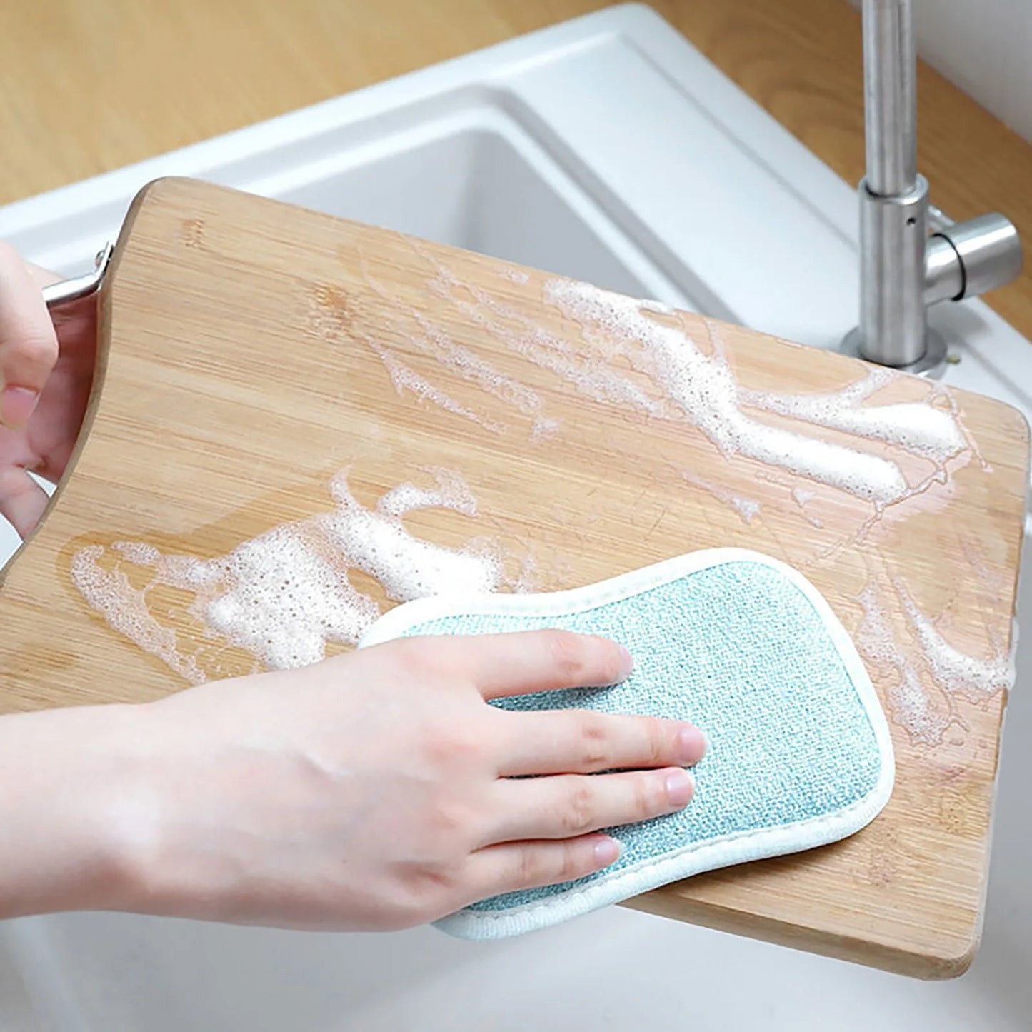 Reusable Double-Sided Microfiber Sponge