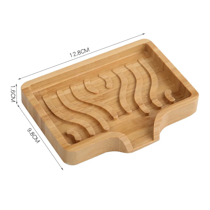 Bamboo Soap Dish Tray – Self-Draining Wooden Bar Soap Holder
