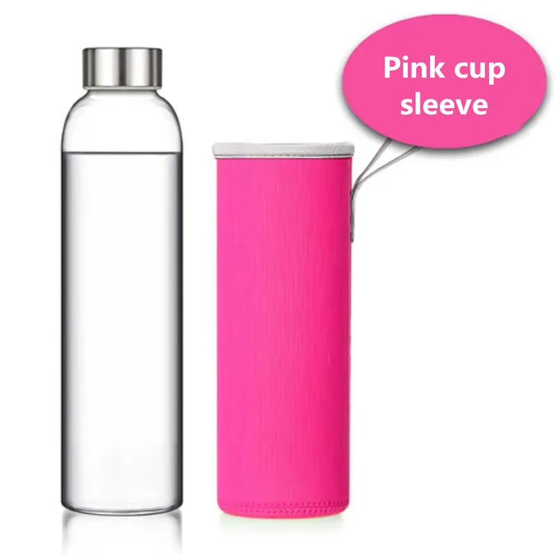 550ml Shatterproof Travel Glass Water Bottle