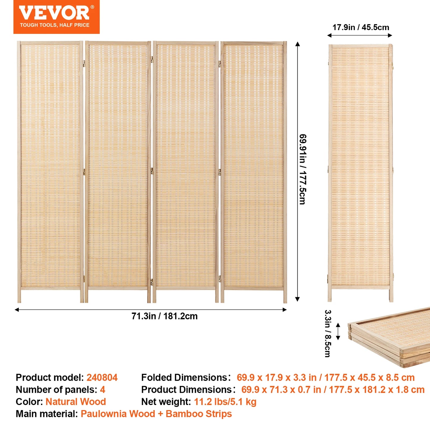 SucceBuy Folding Room Divider
