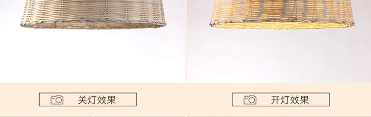 Bamboo Rattan Pendant Light – Handwoven Hanging Ceiling Lamp