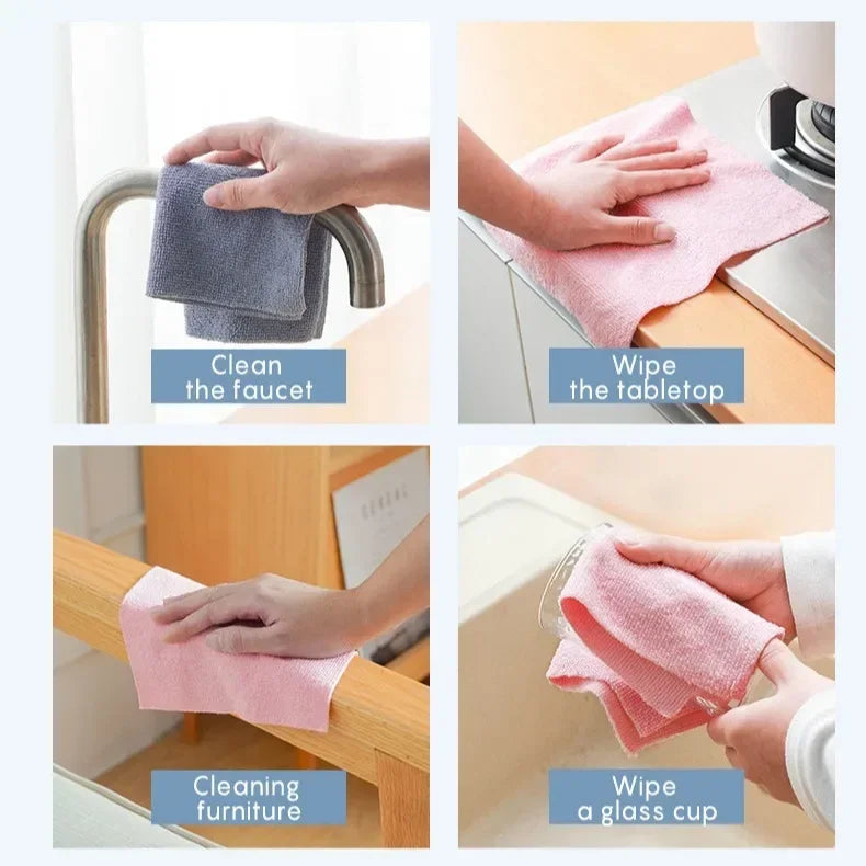Reusable Microfiber Cleaning Wipe Roll – 20 Sheets