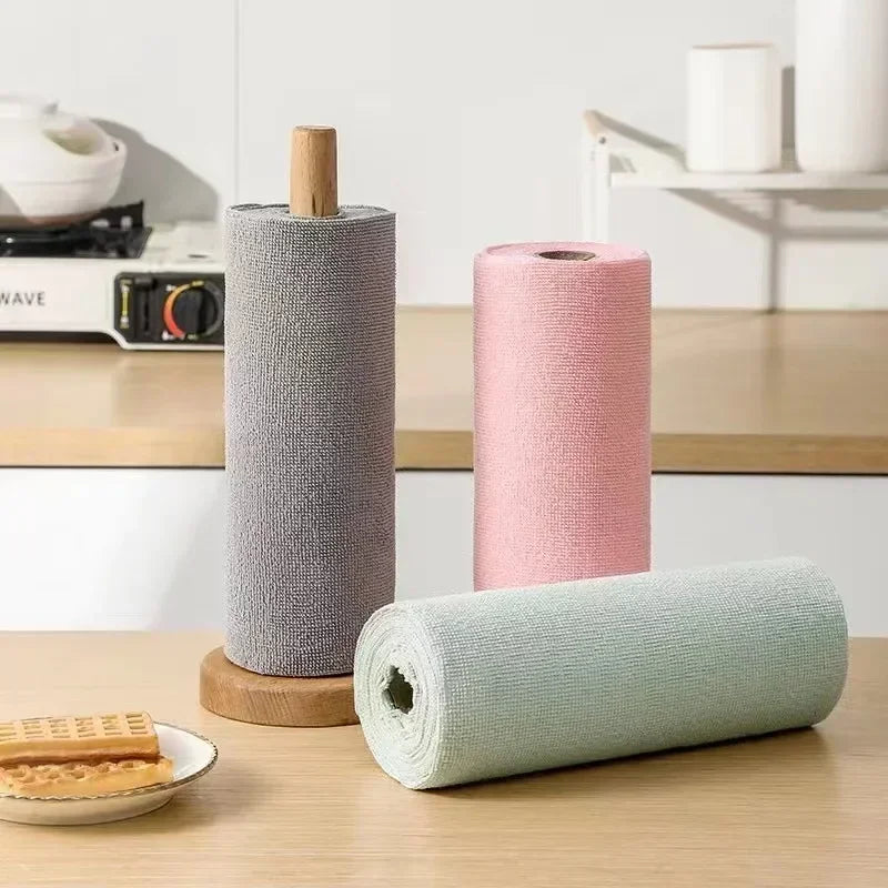 Reusable Microfiber Cleaning Wipe Roll – 20 Sheets