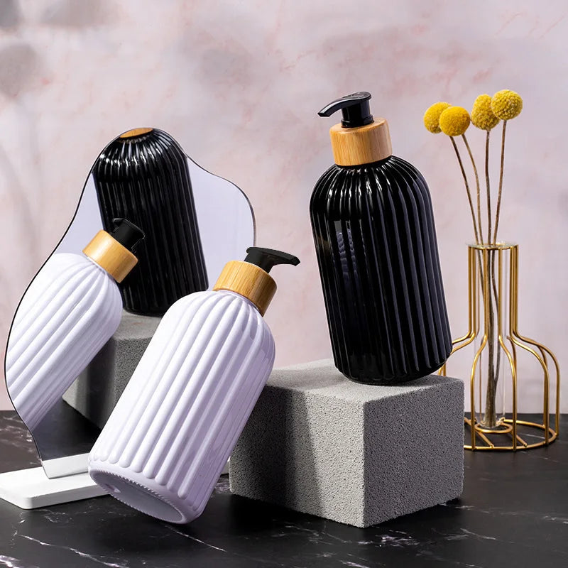 1/2PCS 500ml Refillable Soap Dispenser with Bamboo Pump