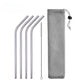 UPORS Reusable Stainless Steel Straws – Straight & Bent with Brush & Pouch