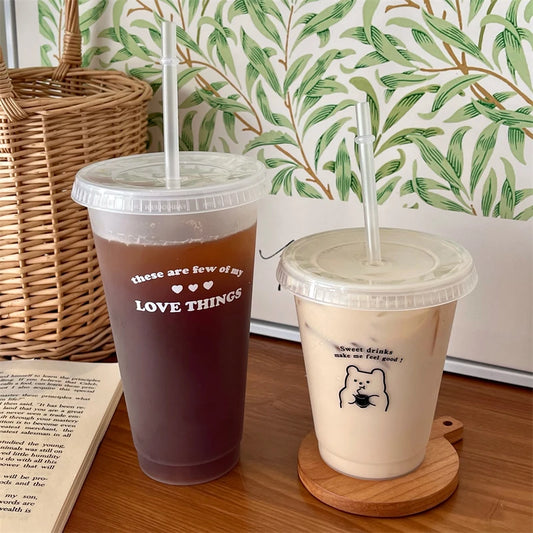 Kawaii Reusable Tumbler with Straw Lid