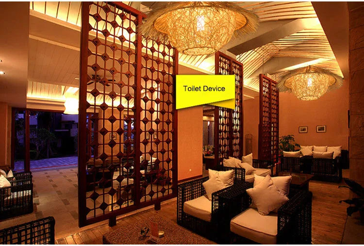 Bamboo Rattan Pendant Light – Handwoven Hanging Ceiling Lamp