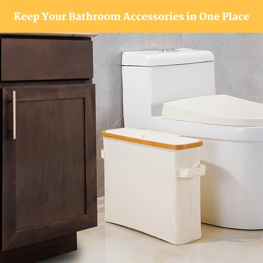 Bamboo Toilet Paper Holder with Lid